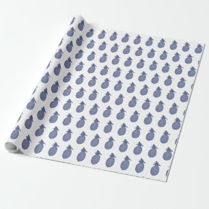 Blue Pineapple Wrapping Paper