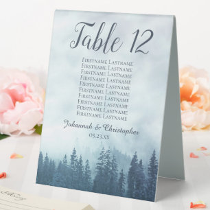 Blue Pines Wedding Table Number Seating Chart