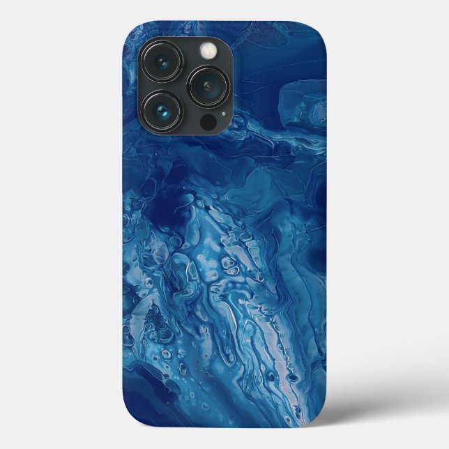 Blue Pink Acrylic Pouring Abstract Fluid Art  Case-Mate iPhone Case (Back)