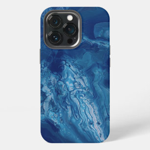 Blue Pink Acrylic Pouring Abstract Fluid Art iPhone 13 Pro Case