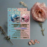 Blue & Pink American Football Helmet Baby Shower