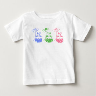 Blue,Pink and Green Daisy Bunny tee