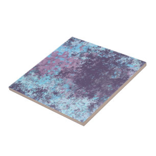 Blue, Pink and Purple Marble Abstract Ceramic Tile
