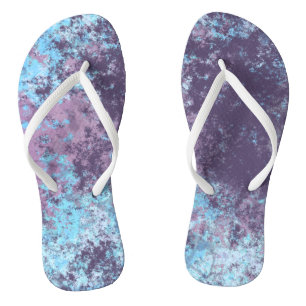 Blue, Pink and Purple Marble Abstract Thongs
