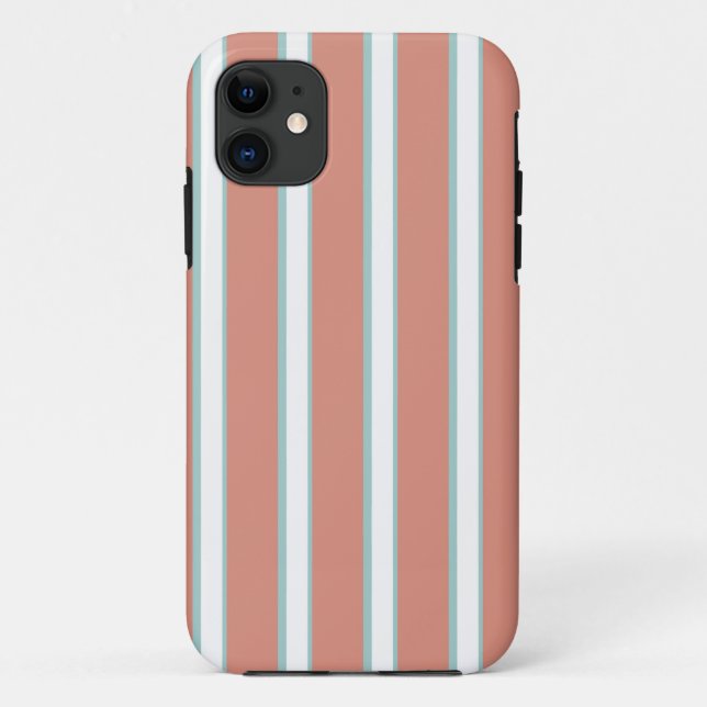 Blue, pink and white stripes pattern Case-Mate iPhone case (Back)