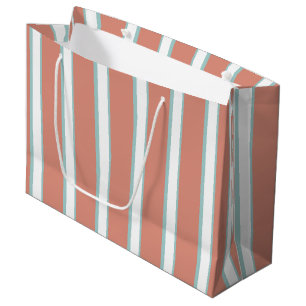 Blue, pink and white stripes pattern large gift bag