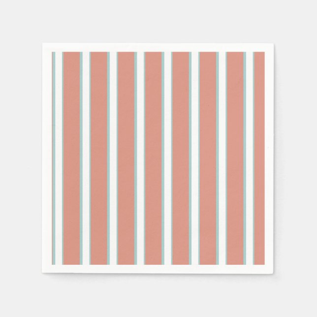 Blue, pink and white stripes pattern napkin (Front)