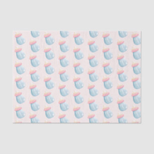 Blue & Pink Baby Bottle Cute Pattern Tissue Paper
