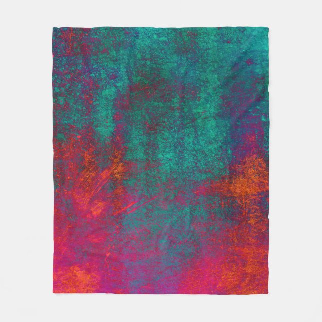 Blue pink background texture cement wallabstract,a fleece blanket (Front)
