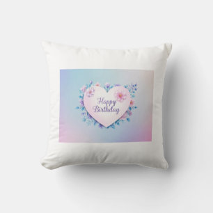 Blue Pink birthday luxurious elegant extravagant Cushion