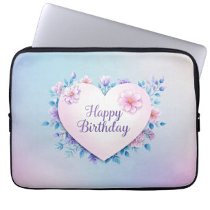Blue Pink birthday luxurious elegant extravagant Laptop Sleeve