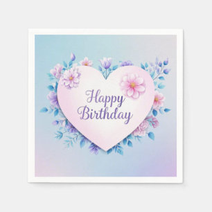 Blue Pink birthday luxurious elegant extravagant  Napkin