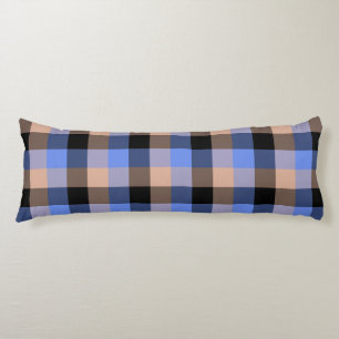 Blue Pink Black Plaid Chequered Pattern Body Cushion