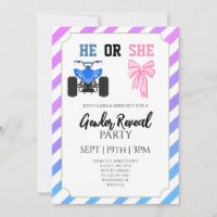 Blue Pink Bow ATV 4 Wheeler Quad Gender Reveal