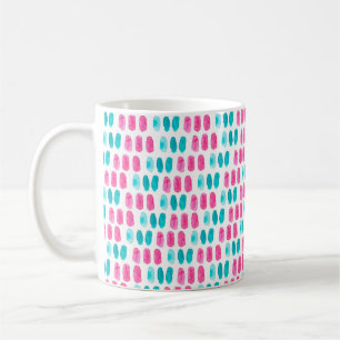 Blue pink brushstrokes. Abstract painting pattern Coffee Mug