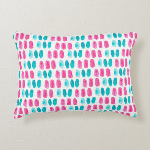 Blue pink brushstrokes. Abstract painting pattern Decorative Cushion