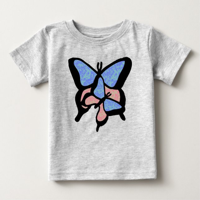 Blue & Pink Butterflies Baby/Toddler Tee (Front)