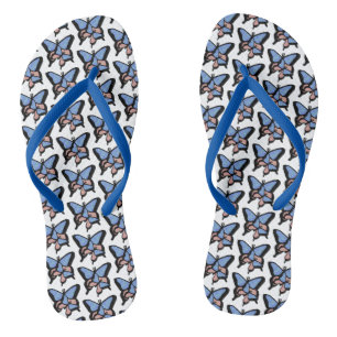 Blue & Pink Butterflies Flip Flops