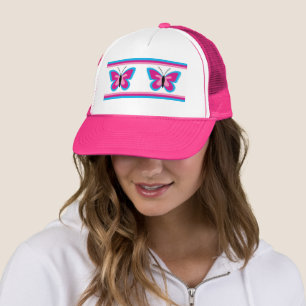 Blue Pink Butterfly Trucker Hat