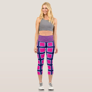 Blue & Pink Capri Leggings