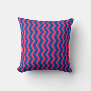 Blue Pink Chevron Cushion