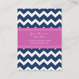 Blue Pink Chevron Retro Business Cards