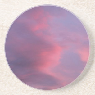 Blue Pink Clouds Coaster