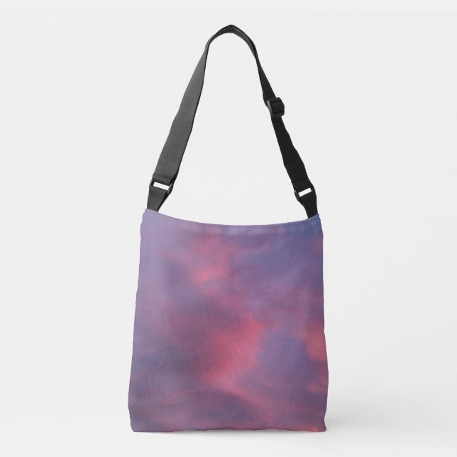 Blue Pink Clouds Crossbody Bag (Front)