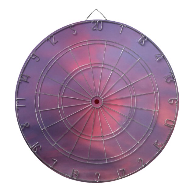 Blue Pink Clouds Dartboard (Front)