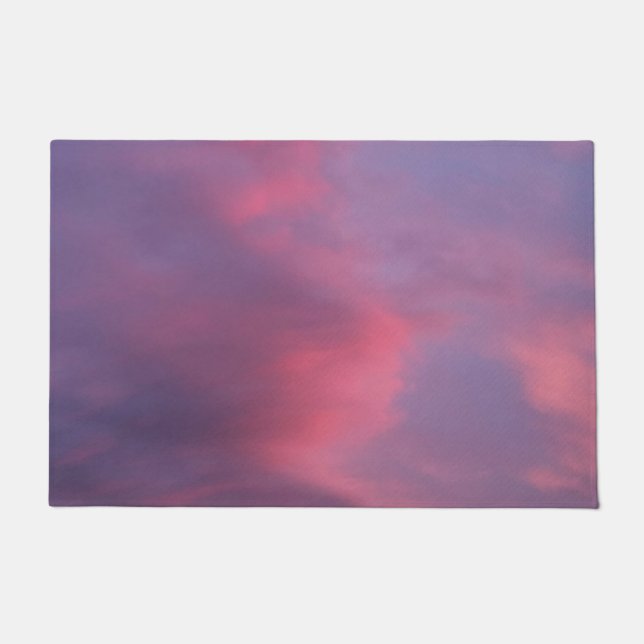 Blue Pink Clouds Doormat (Front)