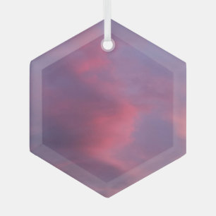 Blue Pink Clouds Glass Tree Decoration