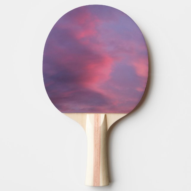 Blue Pink Clouds Ping Pong Paddle (Front)