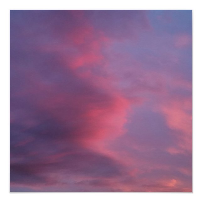 Blue Pink Clouds Poster (Front)