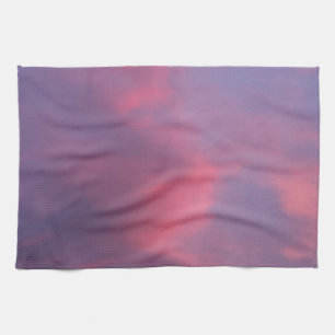 Blue Pink Clouds Tea Towel