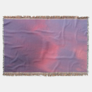 Blue Pink Clouds Throw Blanket