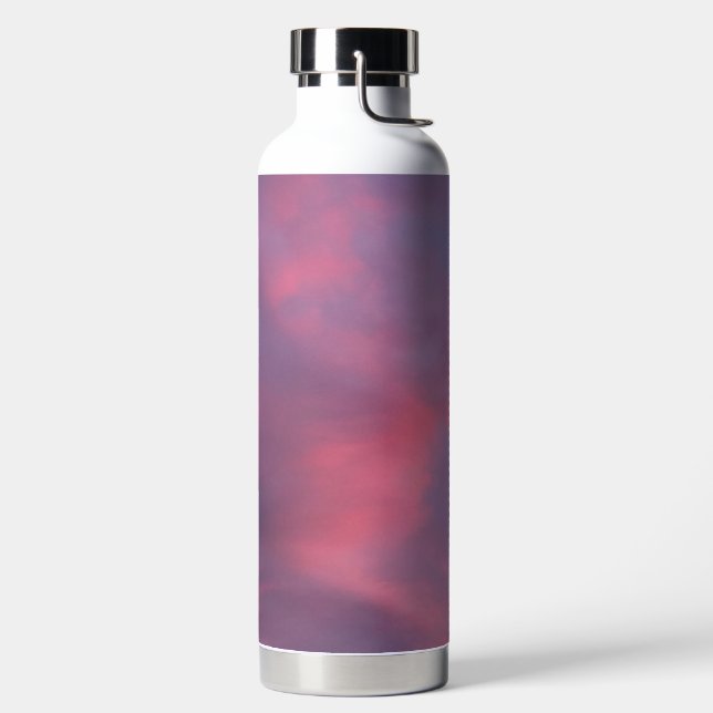Blue Pink Clouds Water Bottle (Left)