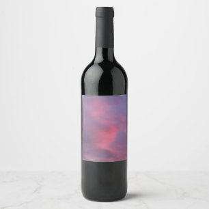 Blue Pink Clouds Wine Label