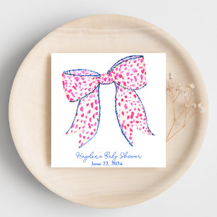 Blue Pink Coquette Personalised Napkin