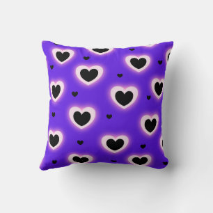 Blue Pink Cute Cosy Modern Romantic Chic Heart  Cushion