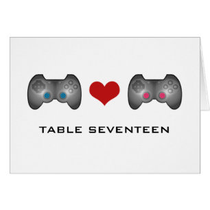 Blue Pink Cute Gamer Table Number Card