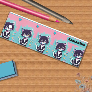 Blue & Pink, Cute Kitty Ruler