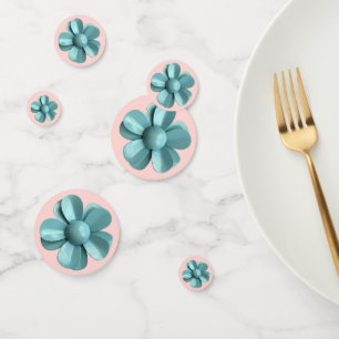Blue Pink Daisy Flower Spring Summer Wedding Confetti
