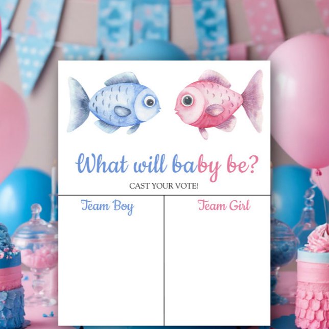 Blue & Pink Fish Gender reveal Boy or Girl chart (Creator Uploaded)