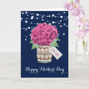 Blue Pink Floral Mother's Day Card