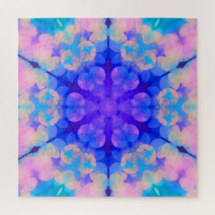 Blue & Pink Gradient Pastel Bubble Art Jigsaw Puzzle