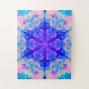 Blue & Pink Gradient Pastel Bubble Art Jigsaw Puzzle