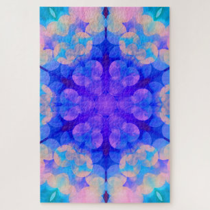 Blue & Pink Gradient Pastel Bubble Art Jigsaw Puzzle