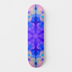 Blue & Pink Gradient Pastel Bubble Art Skateboard