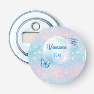 Blue-Pink Gradient Starry Background Bottle Opener