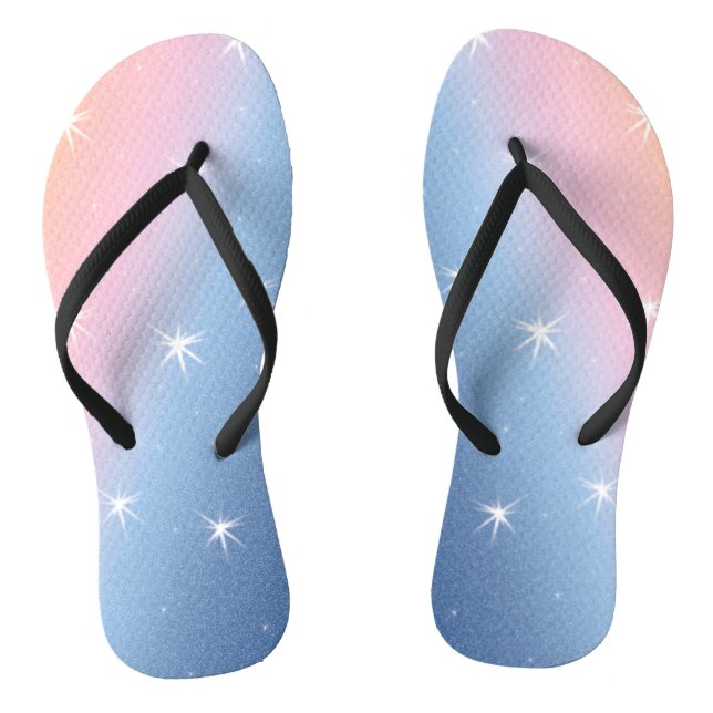 Blue-Pink Gradient with stars Thongs (Footbed)